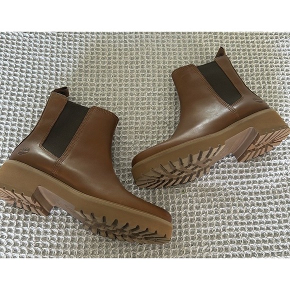 Timberland Women's Carnaby Cool Tan Chelsea Boots Size 9 - Picture 3 of 16